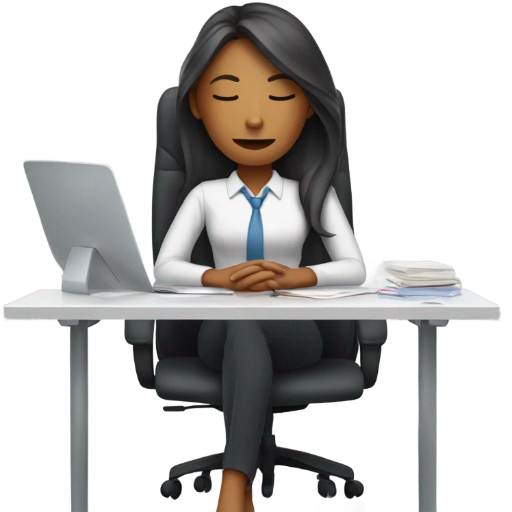 Woman sleeping at work emoji