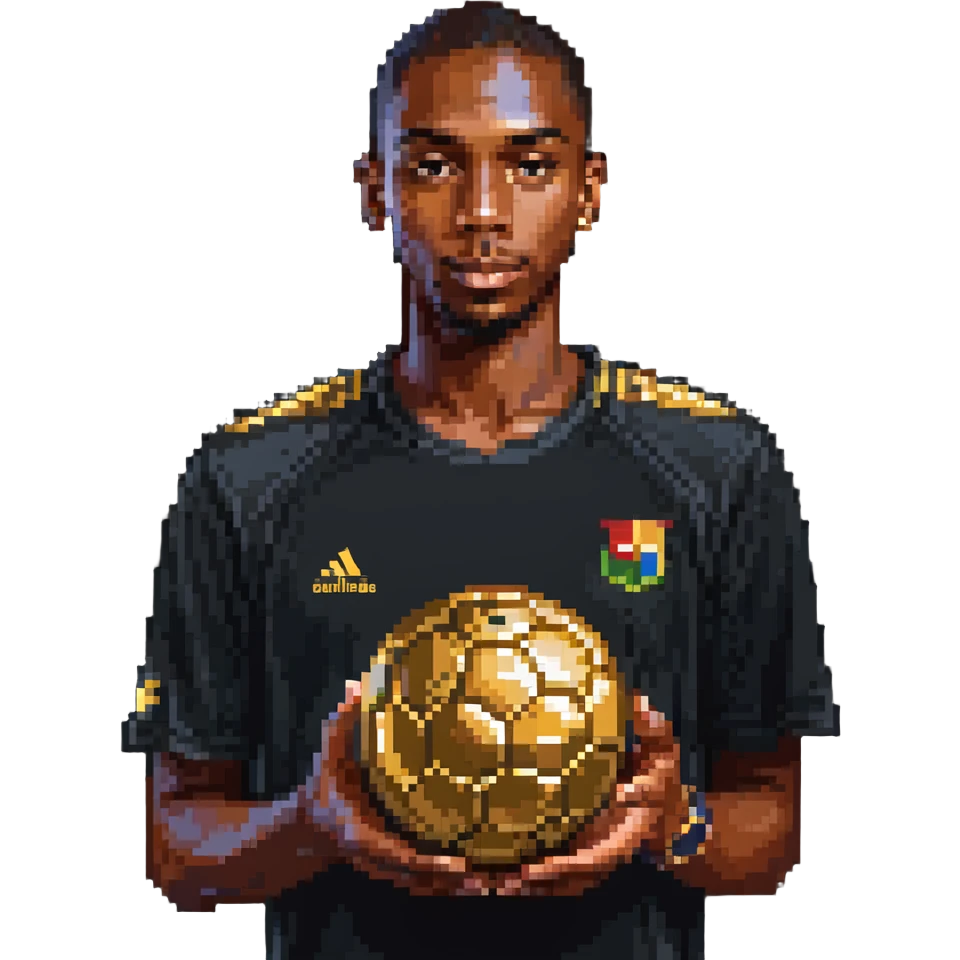 Lamine Yamal holding a golden ball emoji