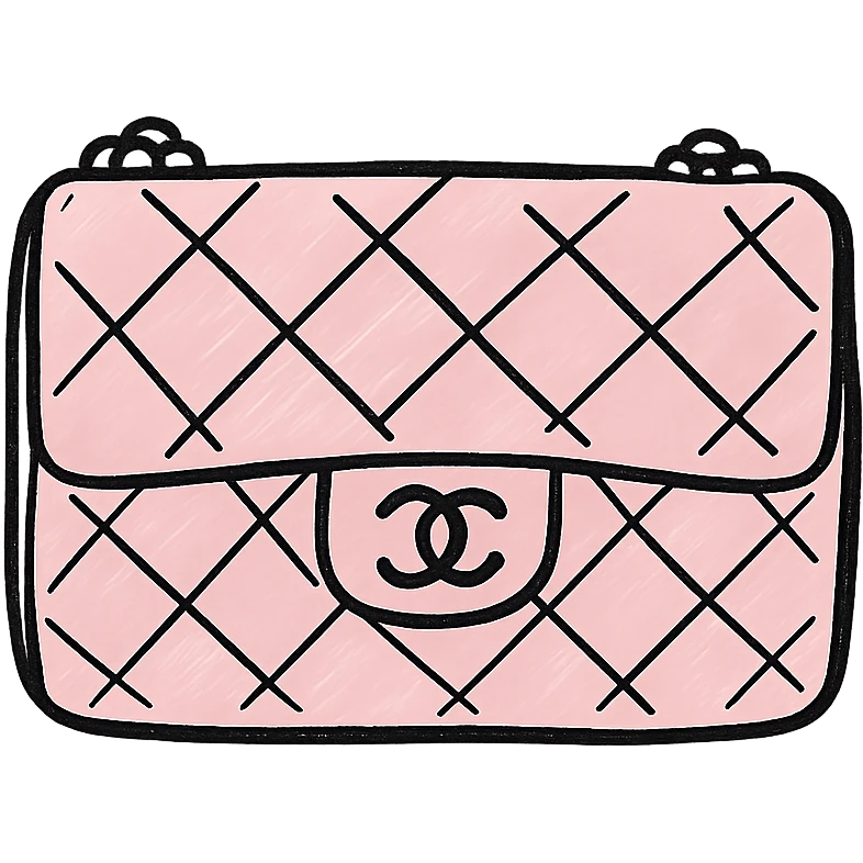 a pink Chanel purse emoji