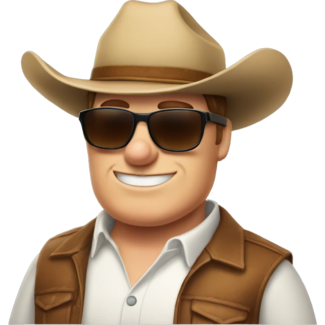 Peter Griffin wearing sunglasses and a cowboy hat emoji