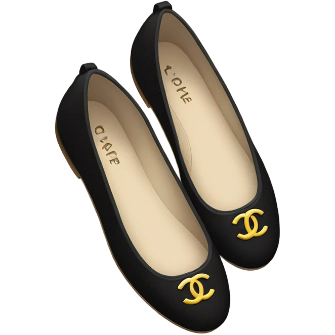 Black Chanel ballet flats emoji