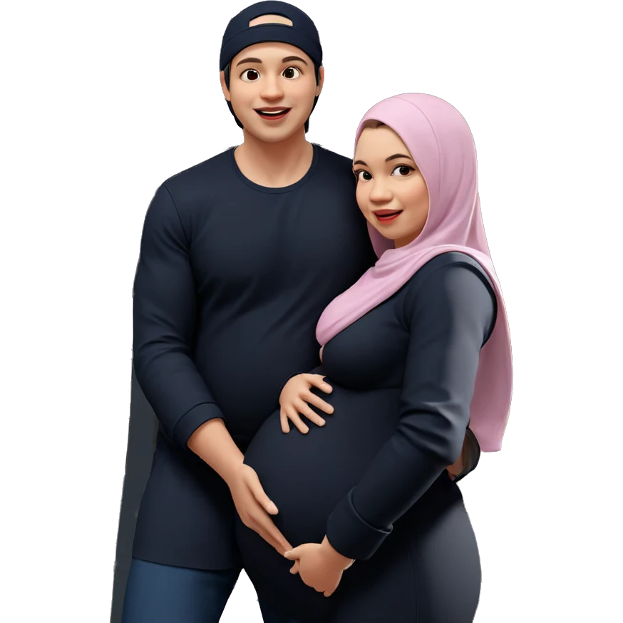 happy couple with baby bump emoji
