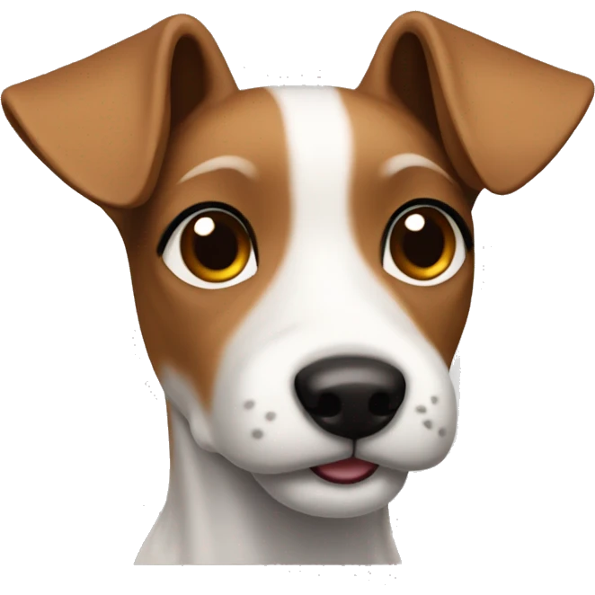 Mini fox terrier with full brown face. No markings emoji