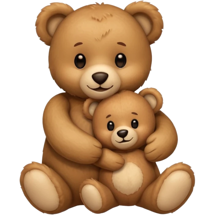 teddy bear hugging a smaller teddy bear emoji