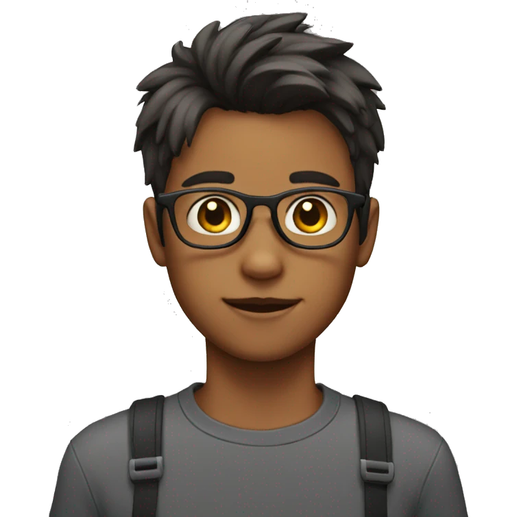 boy with glasses and cat ears emoji