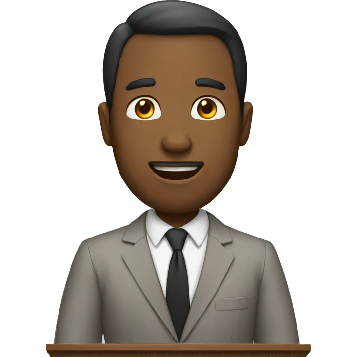 Man giving speech emoji