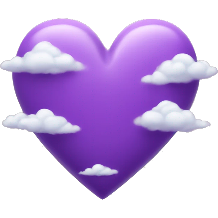 Purple heart with clouds emoji