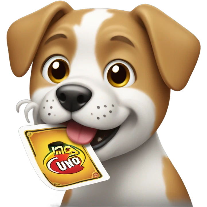 Dog eating an uno card emoji