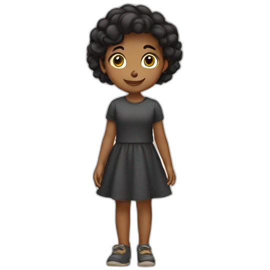 niña pequeña negra caminando de perfil emoji