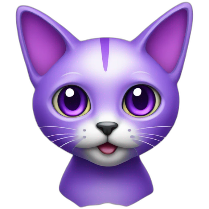 tiny purple robot cat emoji