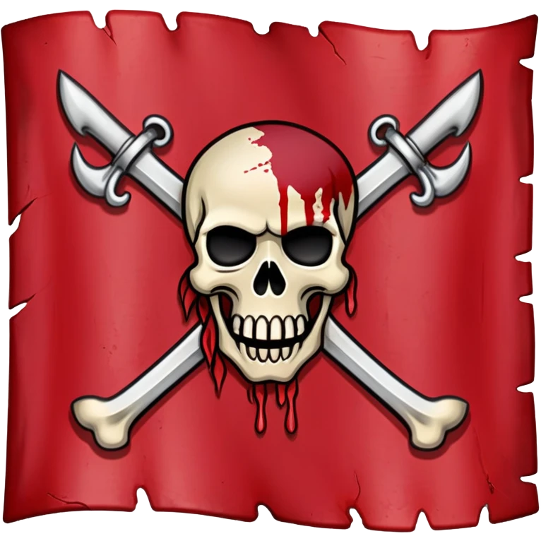 Pirate flag with blood on the bottom emoji