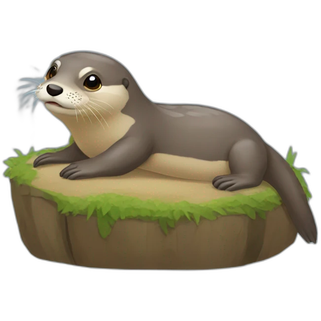 loutre sue une tortue emoji
