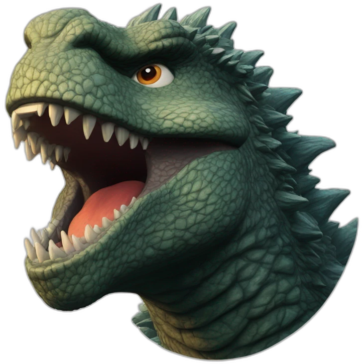 Godzilla (proportional) mouth closed (realistic) (Godzilla King of the Monsters, 2019) emoji