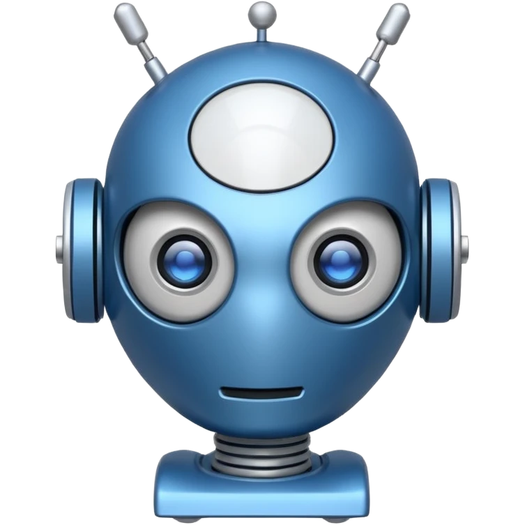 tête de robot cosmonaute bleu et blanc avec une antenne emoji