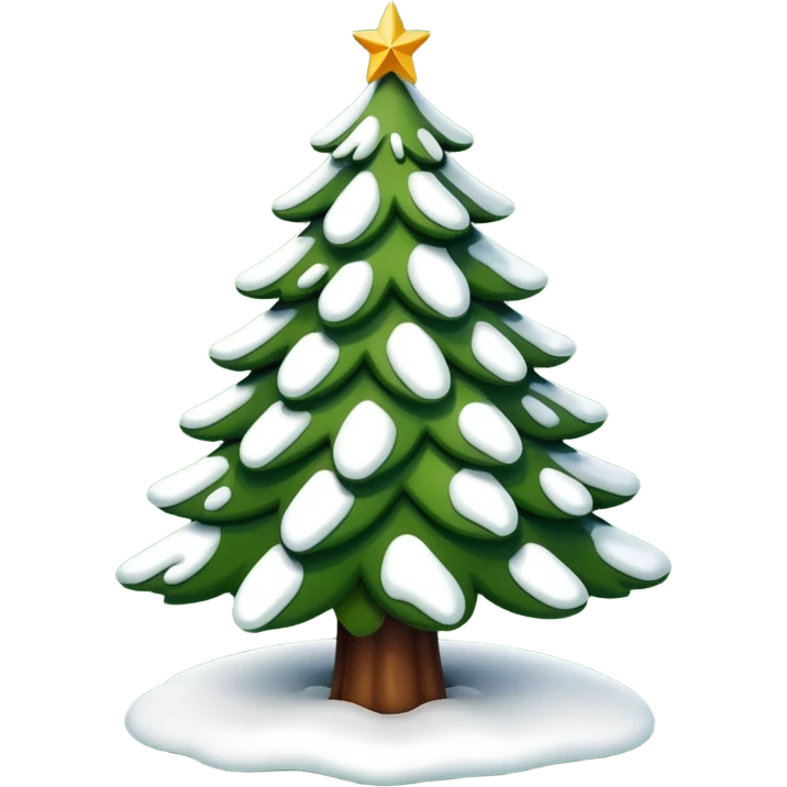christmas tree with snow emoji