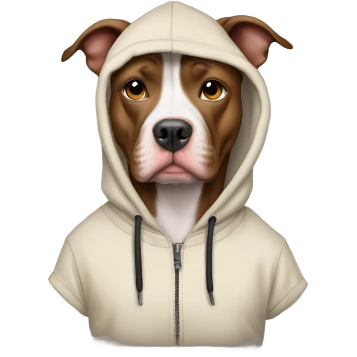 Pitbull wearing a hoodie emoji