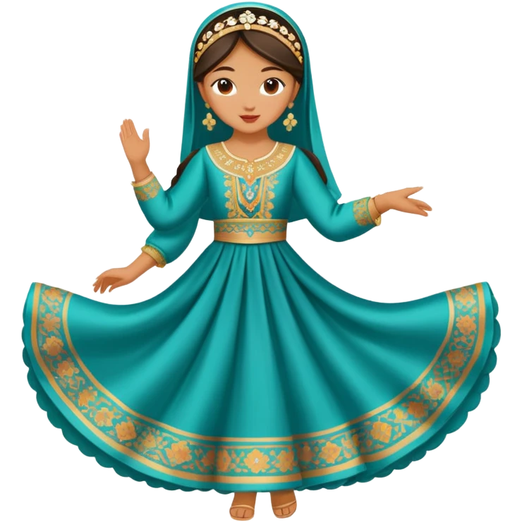 uzbek girl in traditional dress dancing emoji
