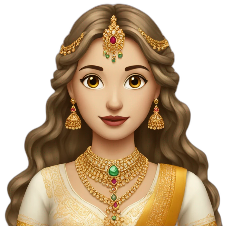 Russian girl in Indian jewellery  emoji