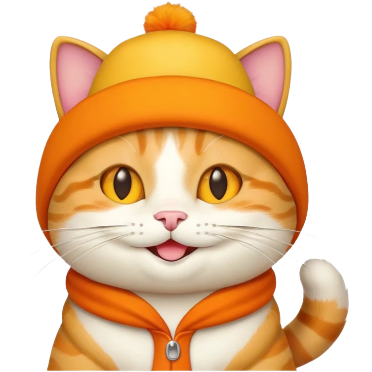 Cheese cat wearing a yellow hat emoji