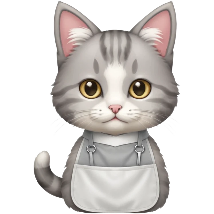 Kitten apron emoji