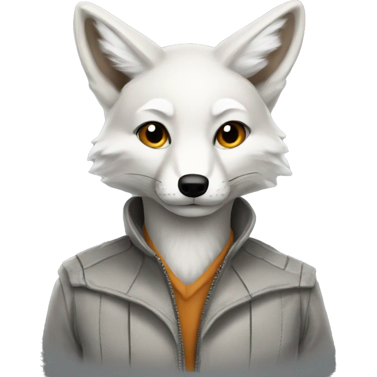 white gray fox emoji