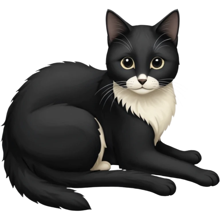 вислоухий черный кот с миндалевидными глазами emoji