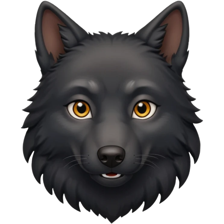 a talking black wolf emoji