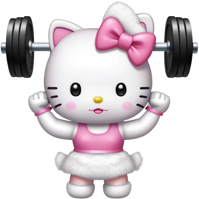 hello kitty lifting weights emoji