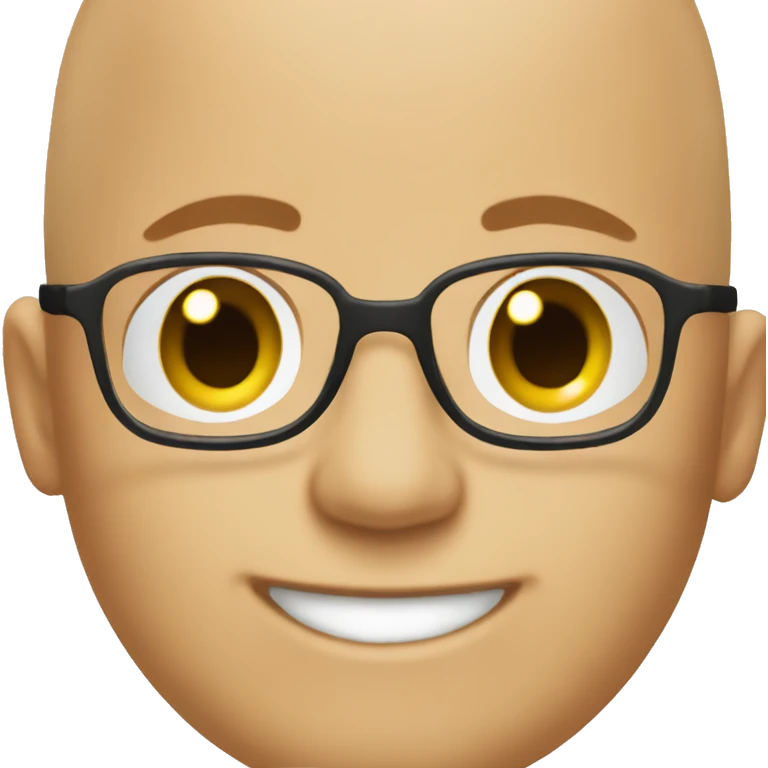happy bald boy with glasses emoji