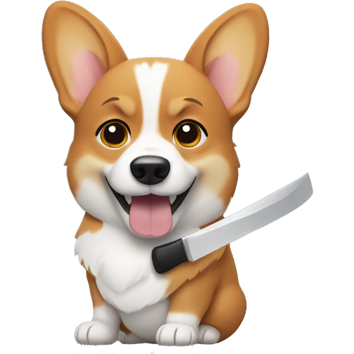 Corgi holding a knife  emoji
