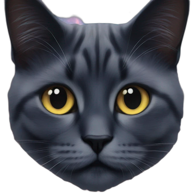 realistic nebula in outer space behind cat face emoji