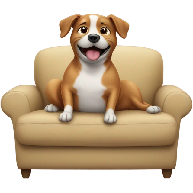 Dog farting in couch emoji