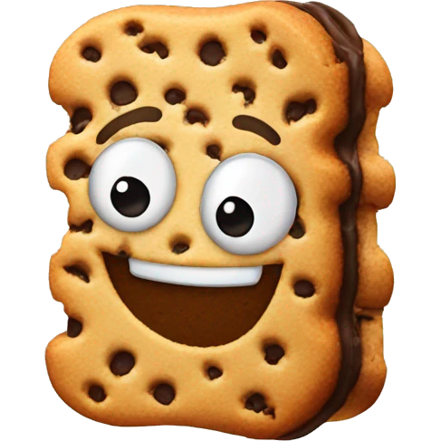 Cookie ice cream sandwich waving  emoji