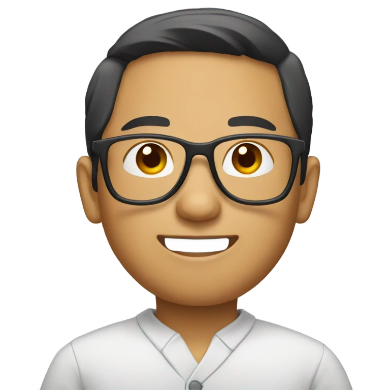 Asain with glasses emoji