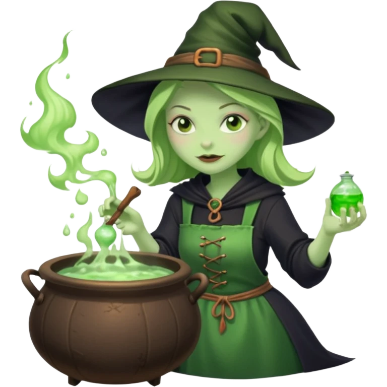 green witch cooking potion emoji