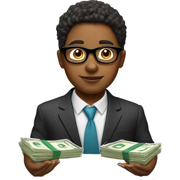Sister with sign of money in his glasses emoji