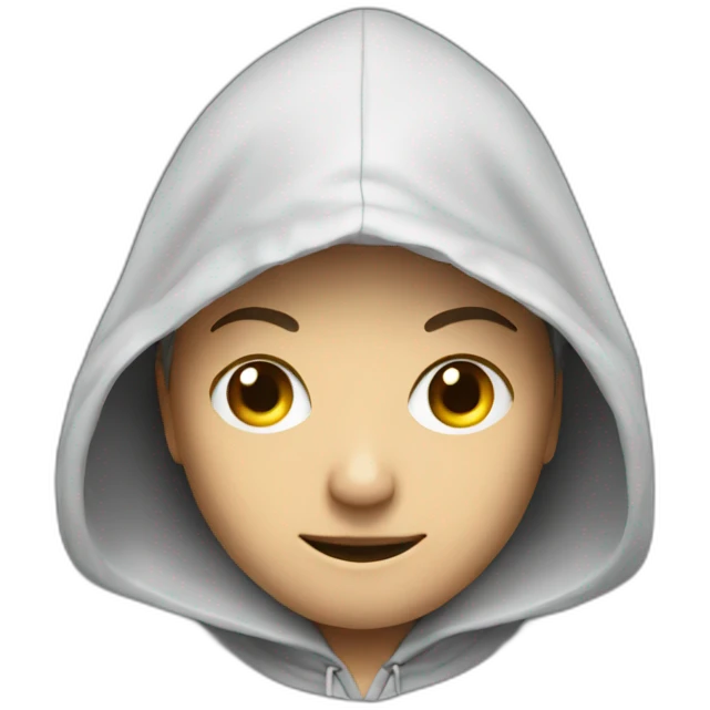 A head of a young hacker with a hood, only the head not the bust emoji