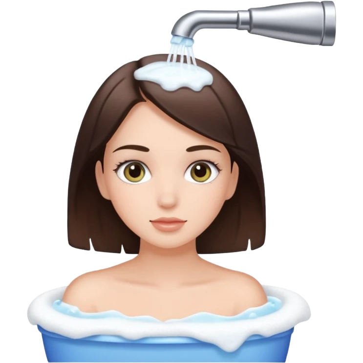 Brunette girl washing her lashes emoji