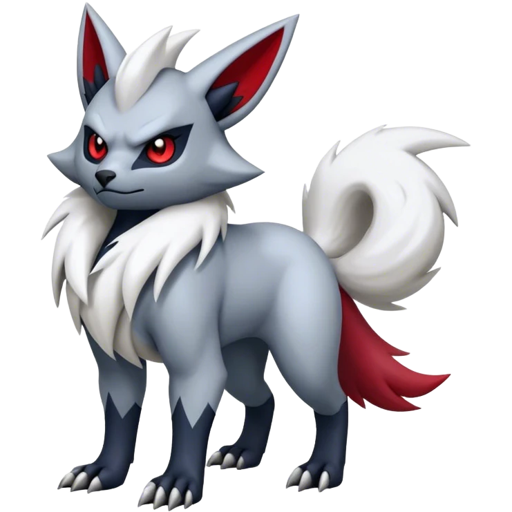 Edgy cool Absol-Zorua-Zangoose-creature-hybrid full body  emoji