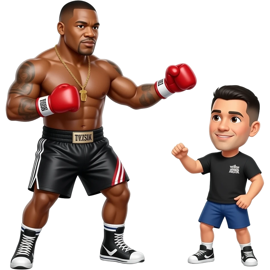 Mike Tyson dancing with midget man emoji