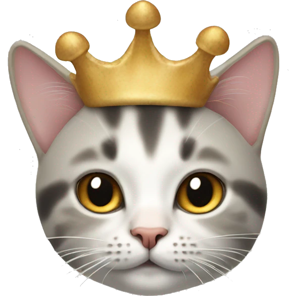 Cat with seashell crown emoji