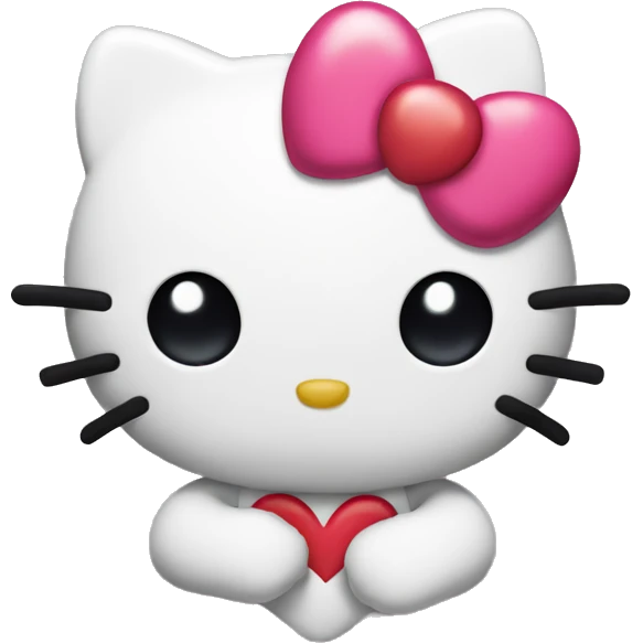 Hello kitty with heart eyes emoji