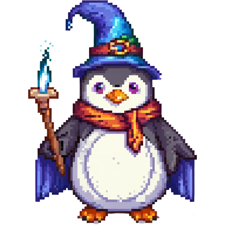 penguin wizard casting a spell emoji