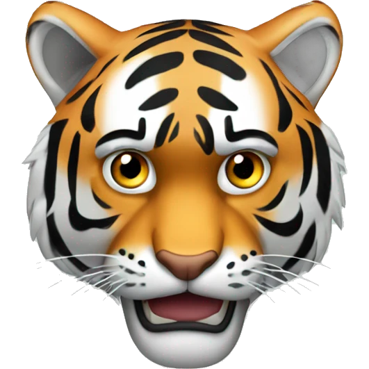 tiger hiding in fear emoji