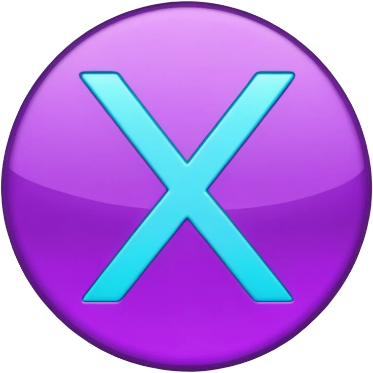 Purple and Cian symbol X twitter emoji