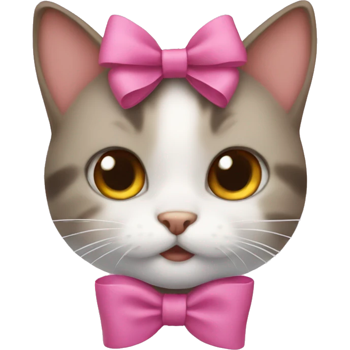 A cute cat with a bow emoji
