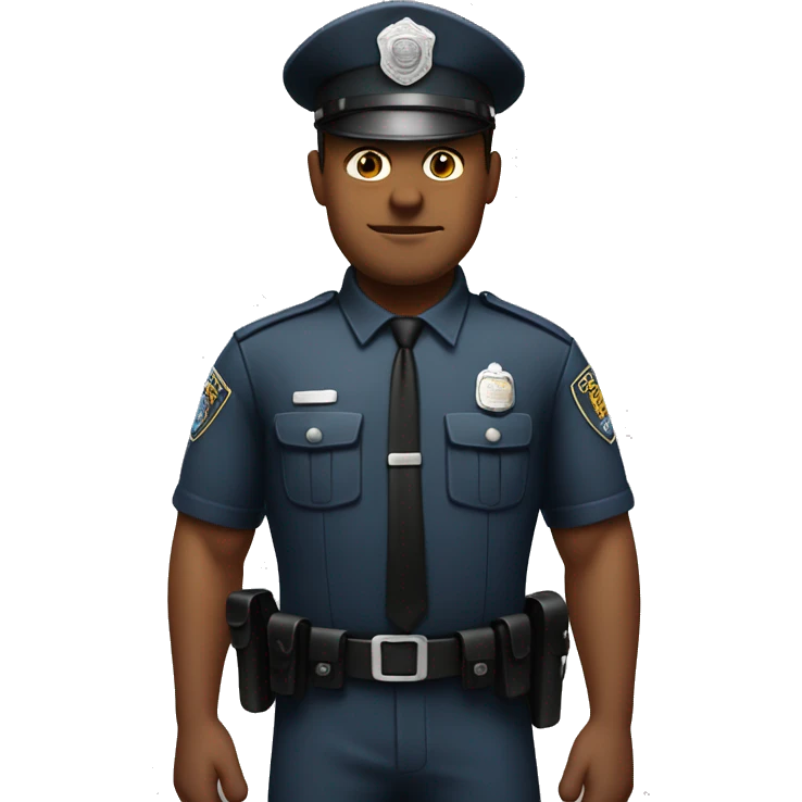 A full-bodied, muscular policeman stands facing forward. emoji