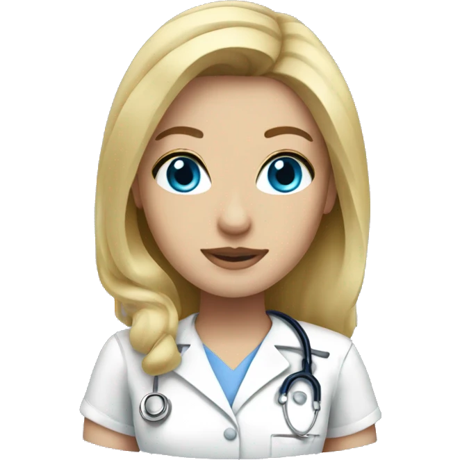 Blonde hair blue eye nurse emoji