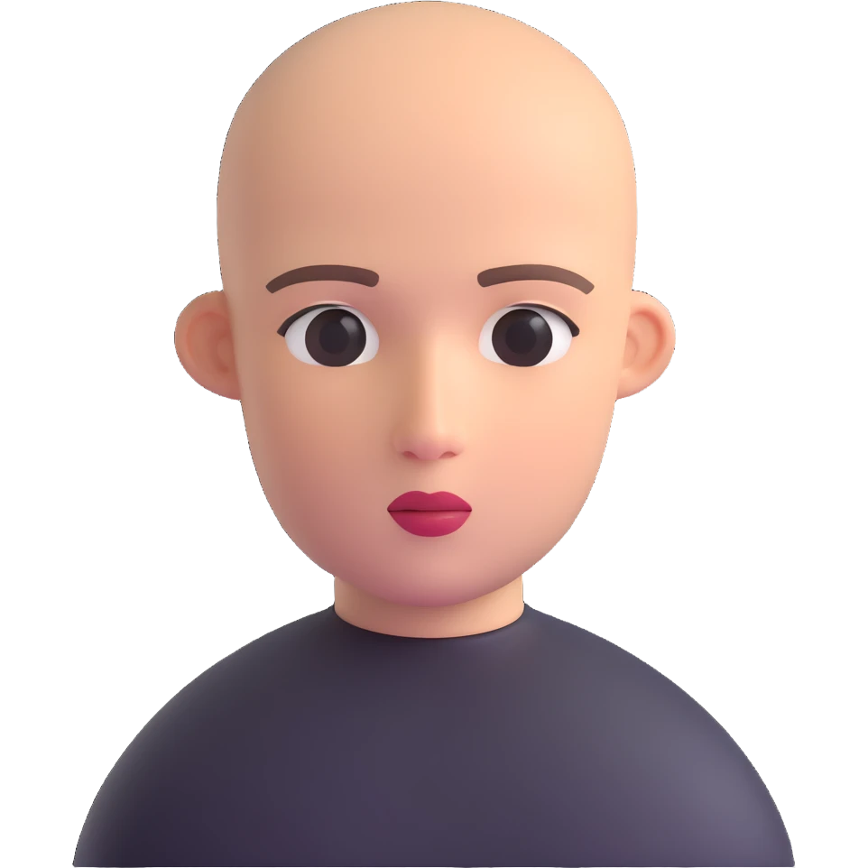 feminist activist with shaved head emoji