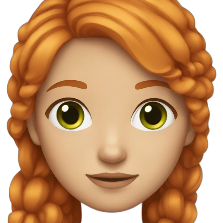 Girl with ginger hair and green eyes emoji